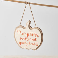 Load image into Gallery viewer, Wooden pumpkin hanger CREAM … 2 styles