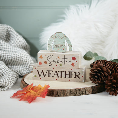 Sweater Weather Autumnal wooden block