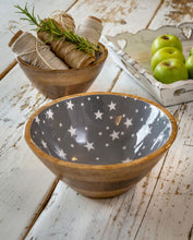 Load image into Gallery viewer, Enamel Star Wooden Bowl … 20cm