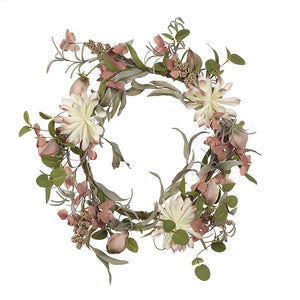 Pink & white Faux Flower wreath