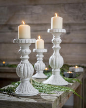 Load image into Gallery viewer, Fancy white wood candlestick ... Large