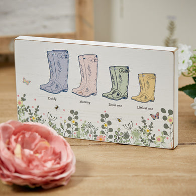 Spring floral family welly block … family of 4