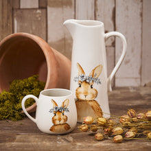 Load image into Gallery viewer, Spring floral crown bunny ceramic mug