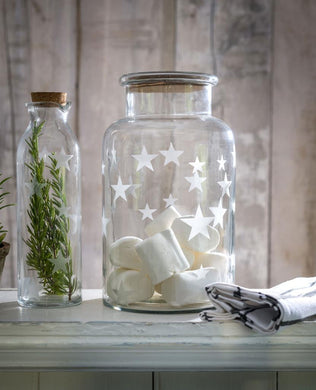 Large wide neck glass storage jar … Star