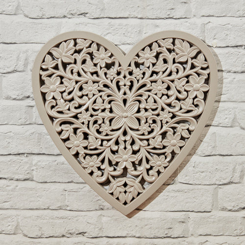 Carved heart … taupe