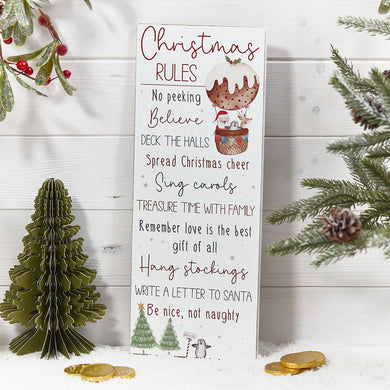 Christmas rules plaque