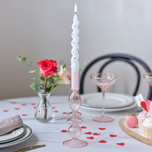 Load image into Gallery viewer, Pink glass candle holder