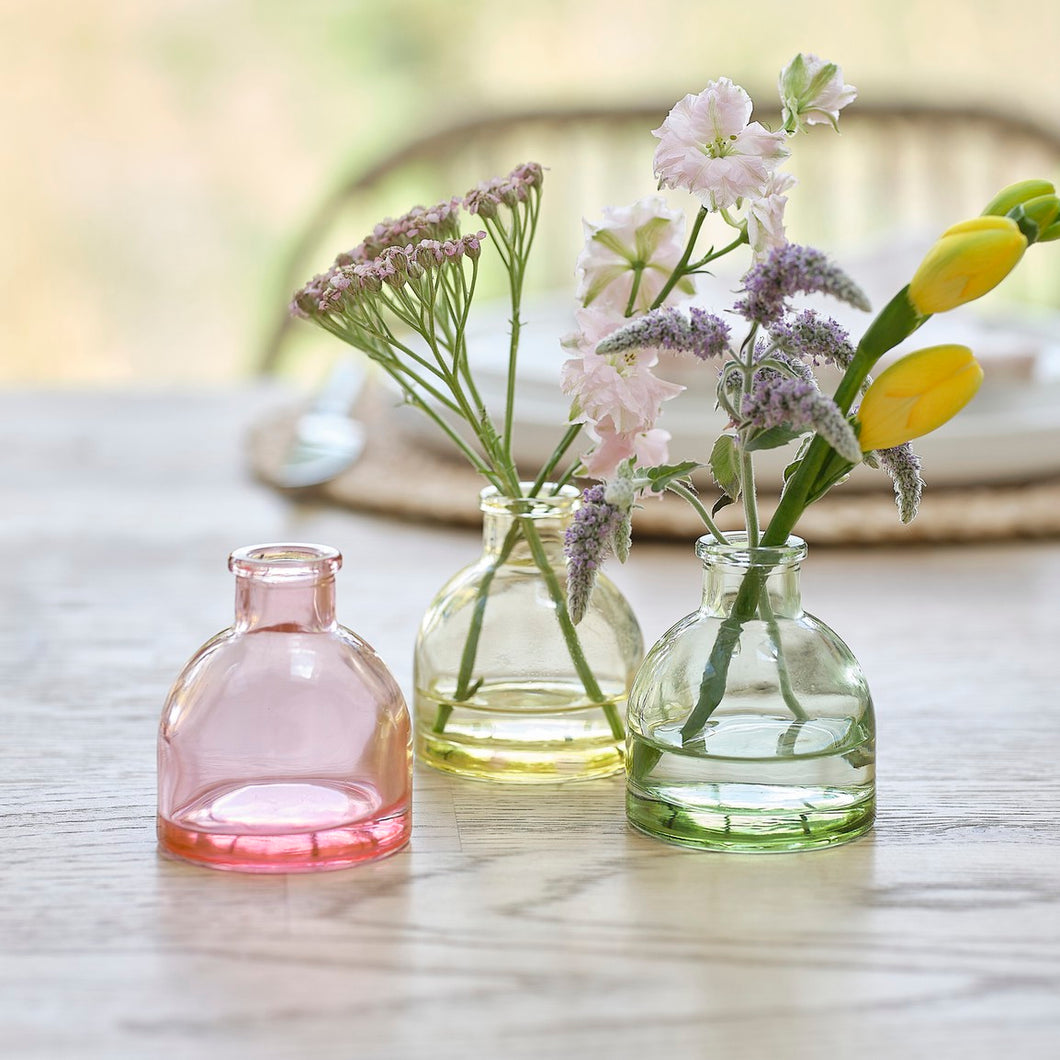 Pastel spring glass bud vases … set of 3
