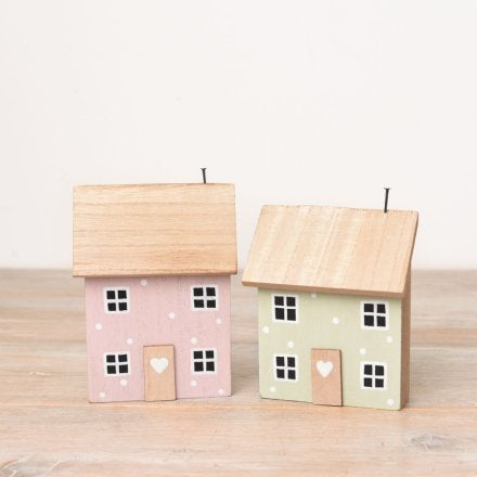 Pastel polkadot wooden house … 2 colours