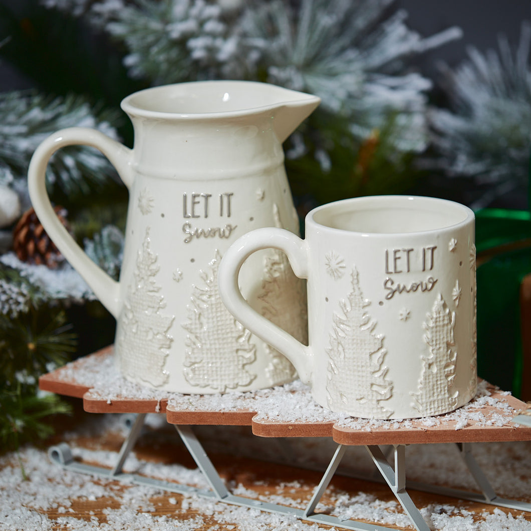 Let it Snow textured Mug / Jug