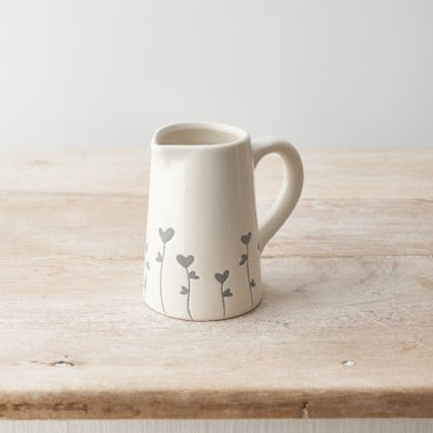 Heart Floral Jug … Grey