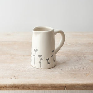 Heart Floral Jug … Grey