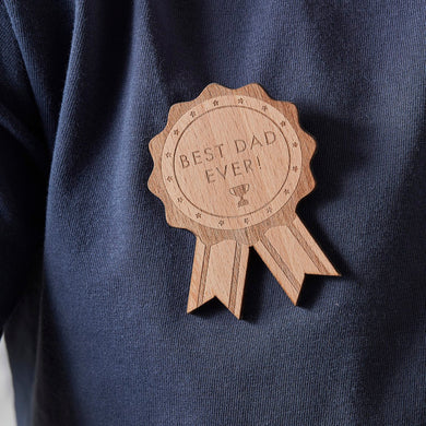 Fathers Day Best Dad wooden badge