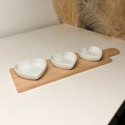 3 Heart Serving Tray