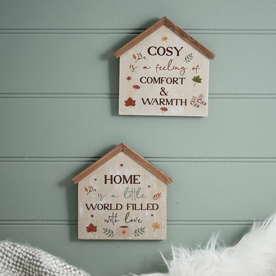 Cosy Autumnal house plaques … 2 styles