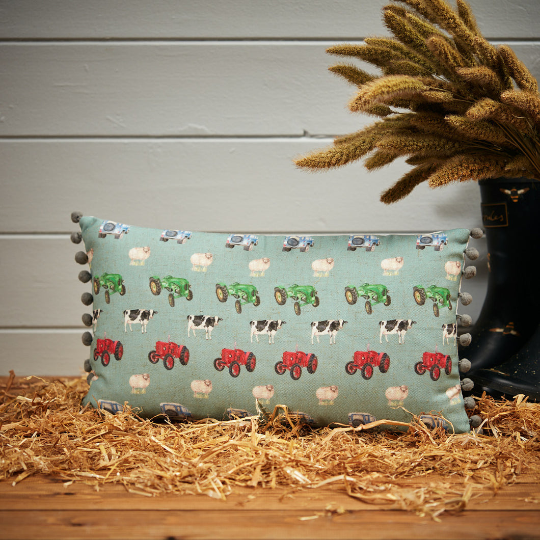 Tractor Pom Pom cushion