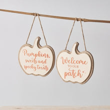 Load image into Gallery viewer, Wooden pumpkin hanger CREAM … 2 styles