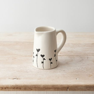 Heart Floral Jug … Black