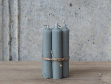 Dinner Candles ... Set of 4 ... GREY