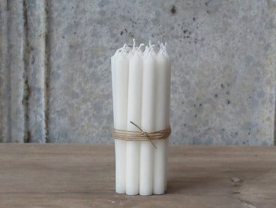 Taper Candles SHORT ... Set of 4 ... White