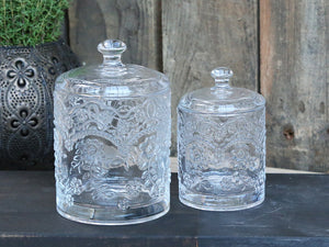 Delicate Pretty Glass Storage Jar ... 2 sizes
