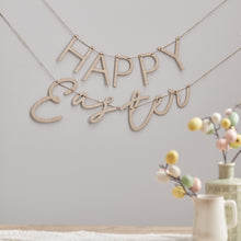 Load image into Gallery viewer, Wooden Happy Easter Bunting