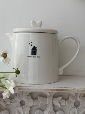 Ceramic Teapot ... Black Time for Tea