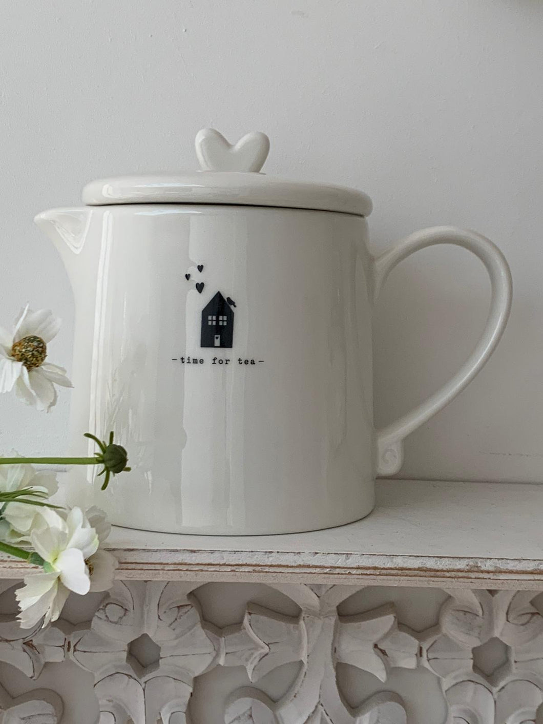 Ceramic Teapot ... Black Time for Tea