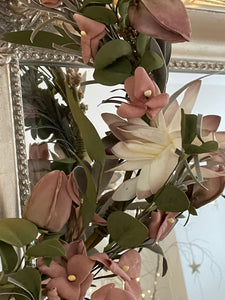 Pink & white Faux Flower wreath