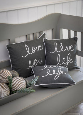 Slogan feather cushion … 3 designs