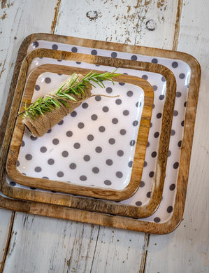 Enamel dot platter serving trays … 3 sizes