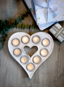 Heart Tealight candle holder ... WHITE