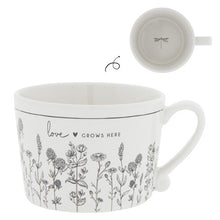 Load image into Gallery viewer, Love grows here floral dragonfly mug