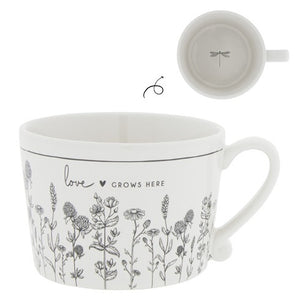Love grows here floral dragonfly mug