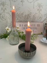 Load image into Gallery viewer, Scallop edge Candle Holder ... vintage grey