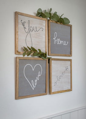Love square rustic plaques … 4 designs