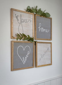 Love square rustic plaques … 4 designs