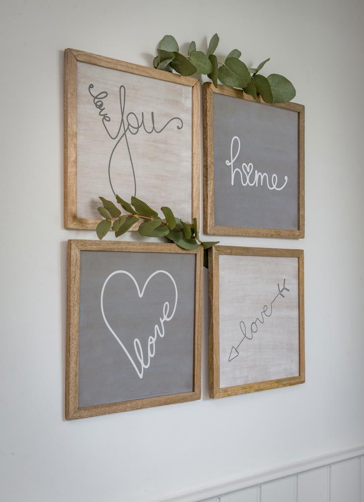 Love square rustic plaques … 4 designs