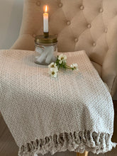 Load image into Gallery viewer, Plaid throw ... white / natural