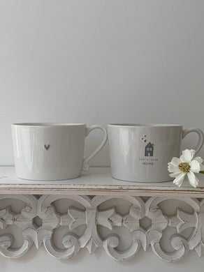 Grey Rimmed Heart Mug