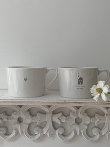 Grey Rimmed Heart Mug