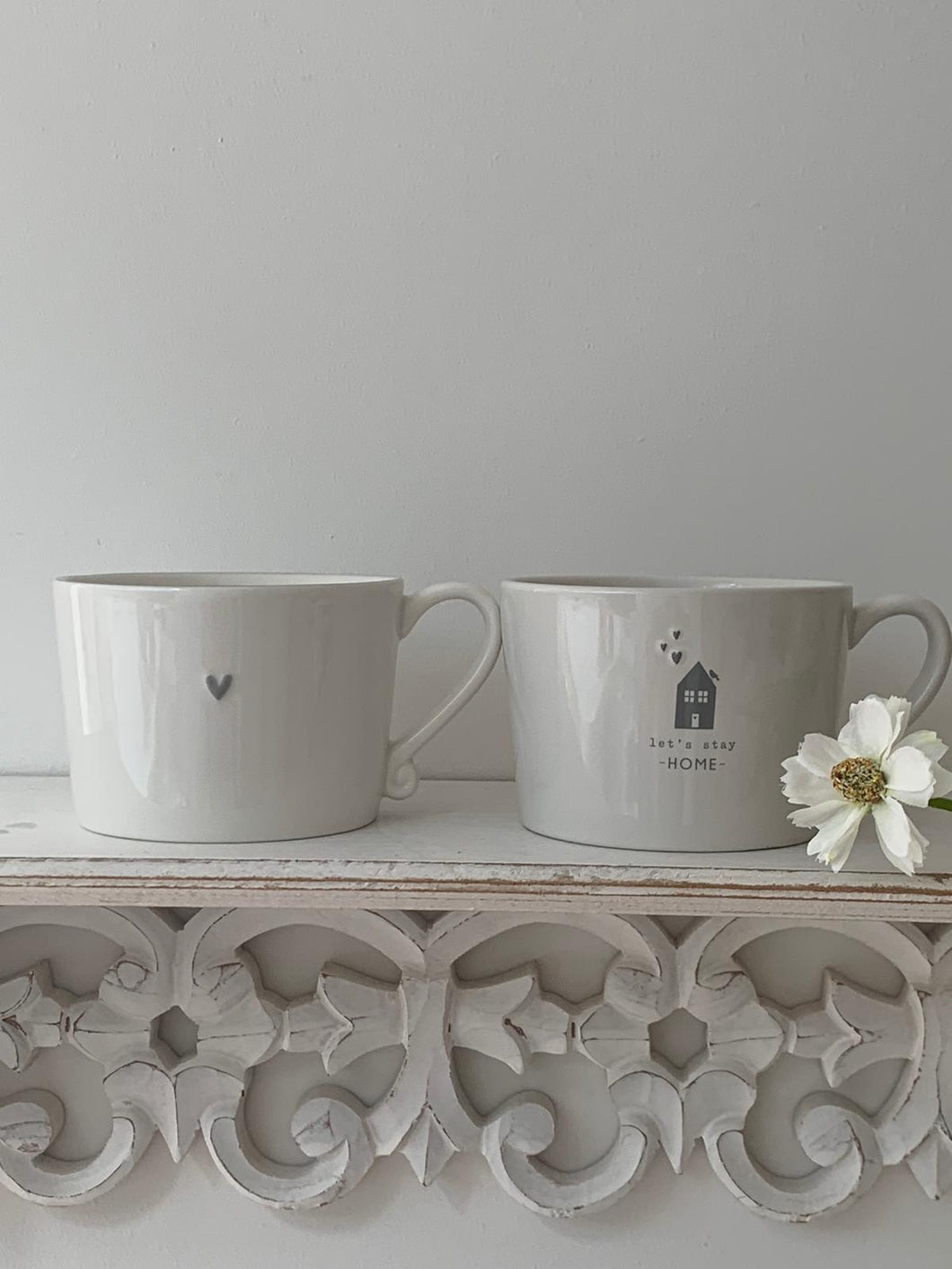 Grey Rimmed Heart Mug