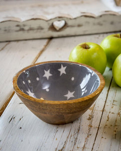 Enamel Star Wooden Bowl … 12cm