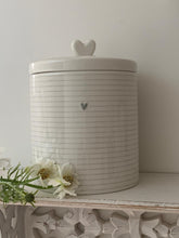 Load image into Gallery viewer, White &amp; grey ceramic storage jars ... LARGE 2 designs