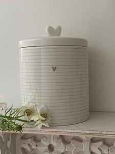 White & grey ceramic storage jars ... LARGE 2 designs