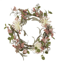 Load image into Gallery viewer, Pink &amp; white Faux Flower wreath