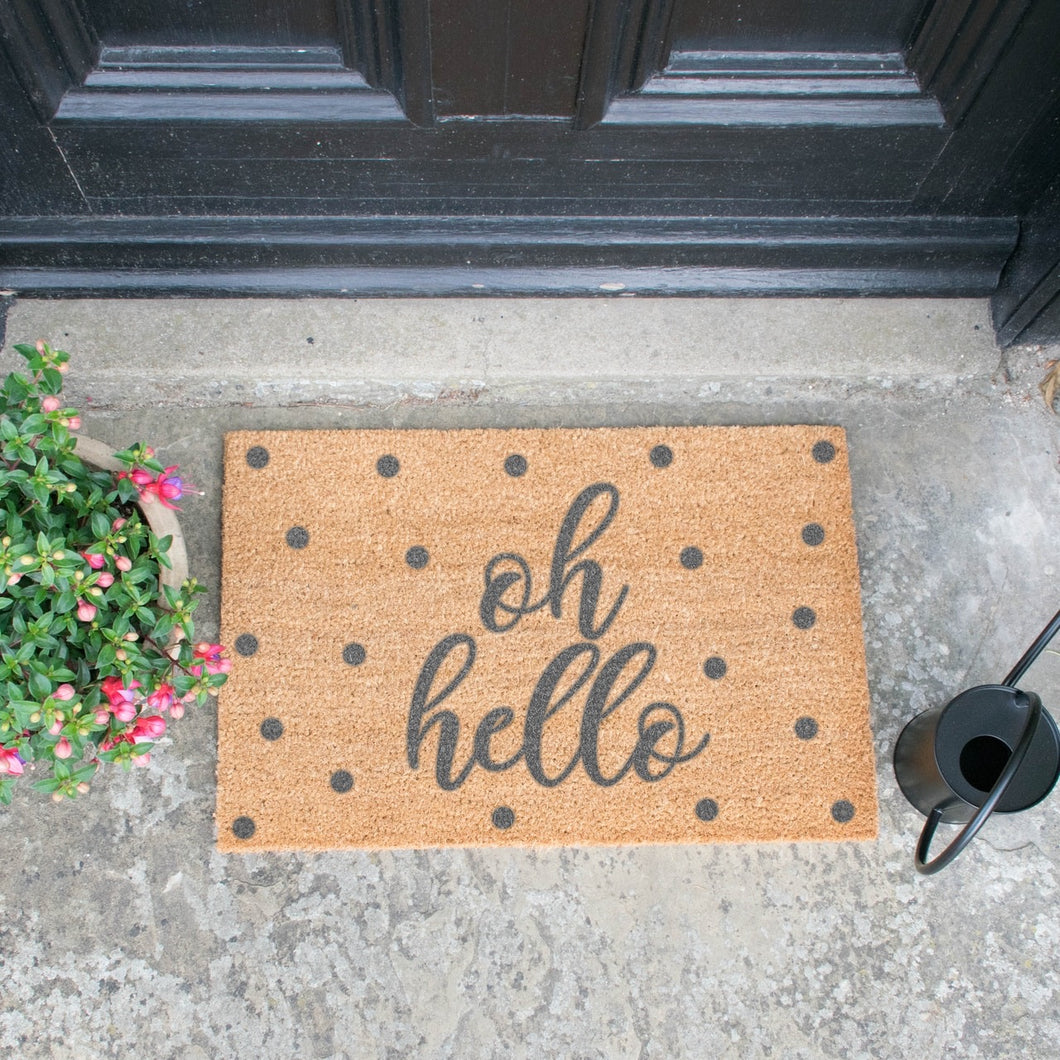 Door mat - Large ... Oh Hello spotty GREY