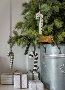 Monochrome Christmas Candy cane hanger … 4 designs