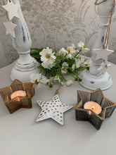 Load image into Gallery viewer, Ridged Star Tea light Candle Holder ... 2 colours