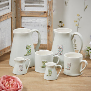 Spring floral welly milk jug … 2 colours